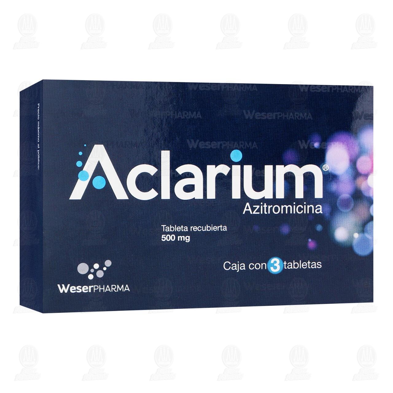 Aclarium 500 mg, 3 Tabletas. image number 0