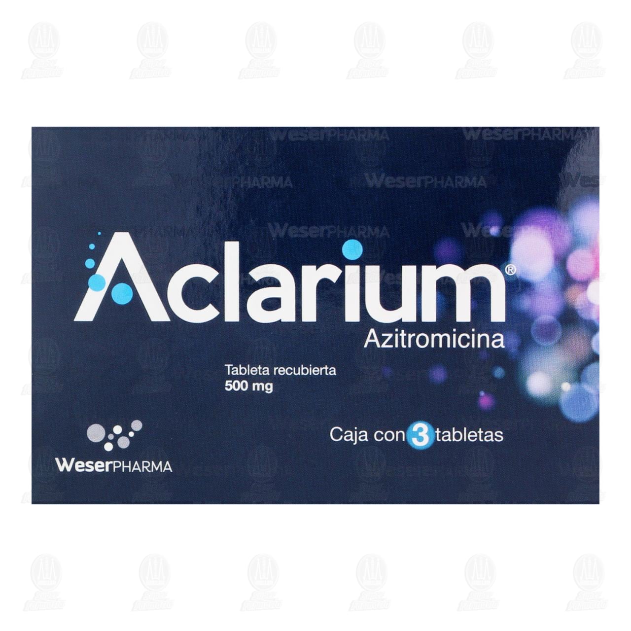 Aclarium 500 mg, 3 Tabletas. image number 1