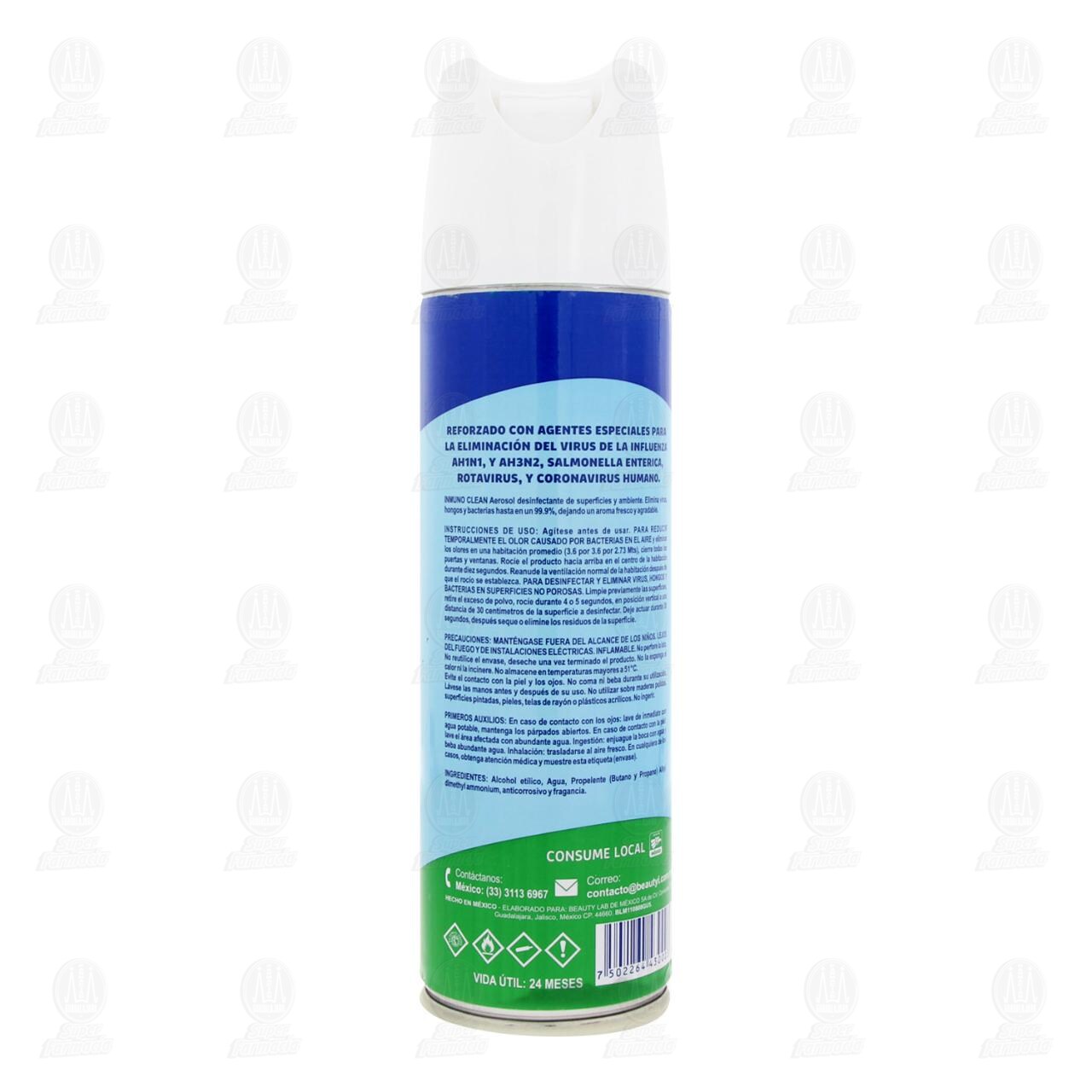 Desinfectante Inmuno Clean en Aerosol para Superficies y Ambientes, 500 ml. image number 2