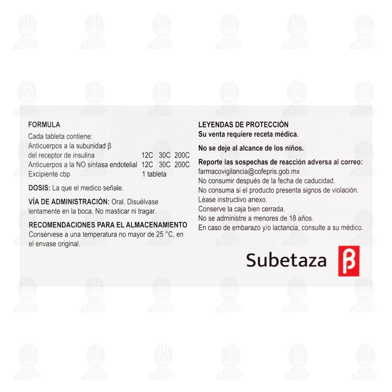Subetaza 12C,30C,200C/12C,30C,200C, 100 Tabletas. image number 2