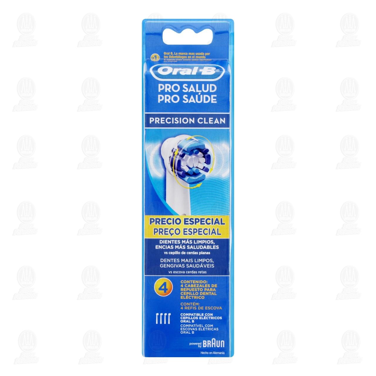 Cabezales de Repuesto Oral-B Pro-Salud Precisi&oacute;n Clean, 4 pzas.