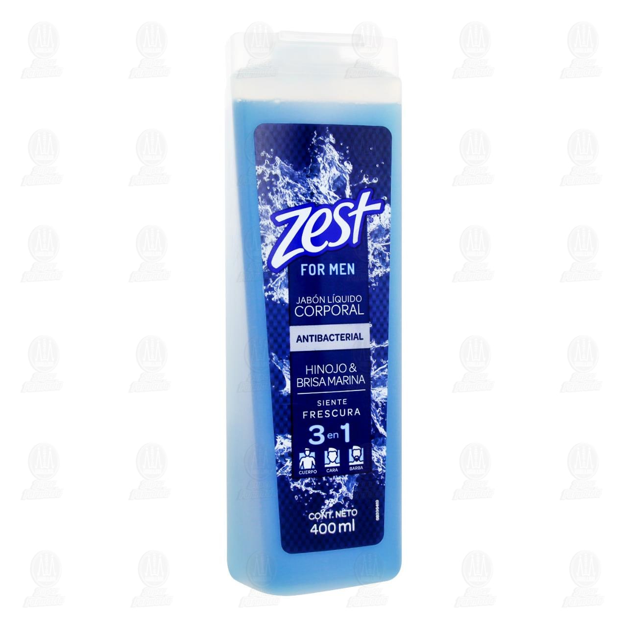 Imagen para Jabón Líquido Corporal Zest For Men Hinojo & Brisa Marina, 400 ml.