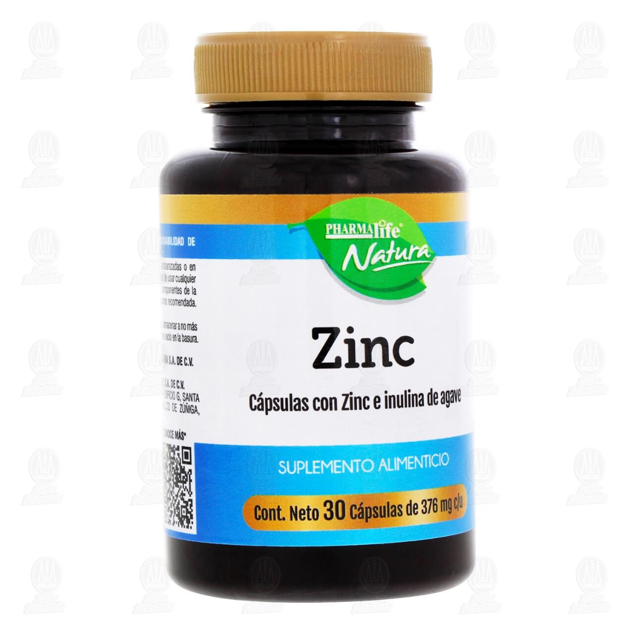 Zinc 376 mg, 30 C&aacute;psulas Pharmalife Natura.