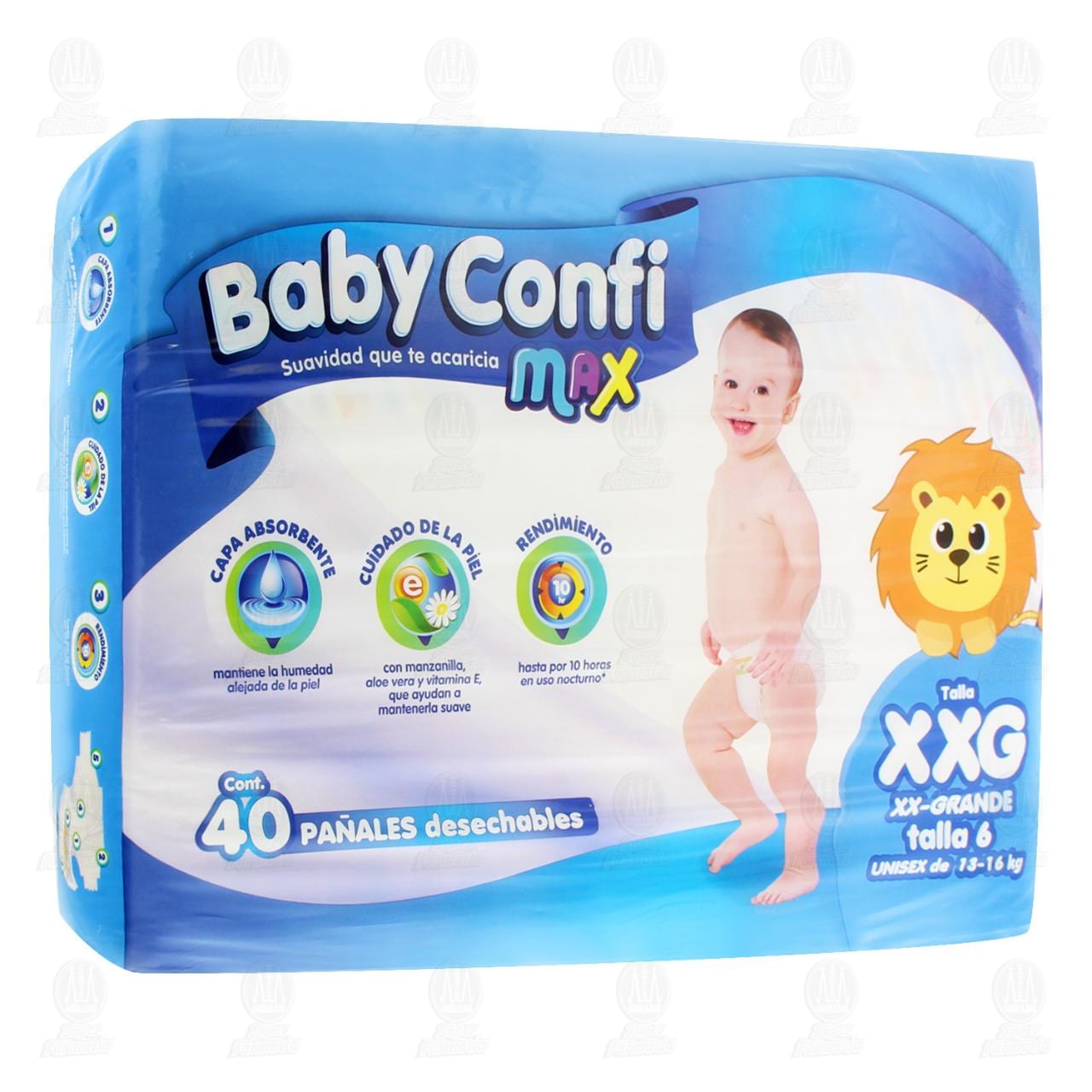 Pañales para bebé Baby Confi Max Unisex Talla XX Grande, 40 pzas.