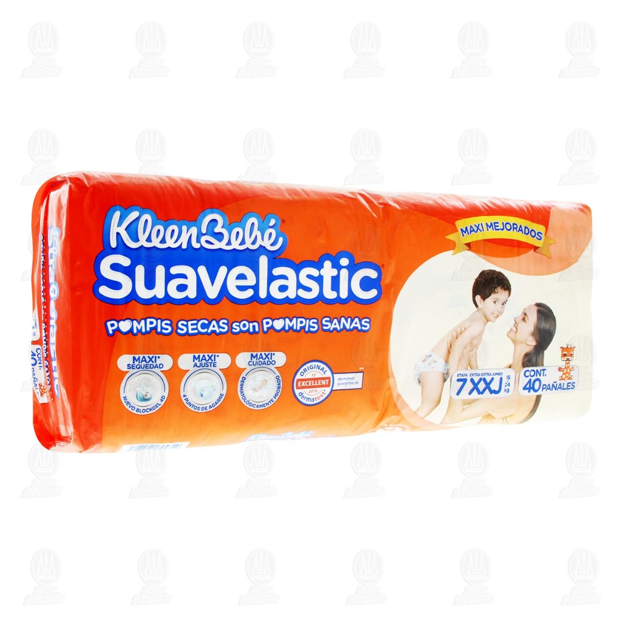 Pañales para Bebé KleenBebé Suavelastic Etapa 7 Talla XXJ, 40 pzas.