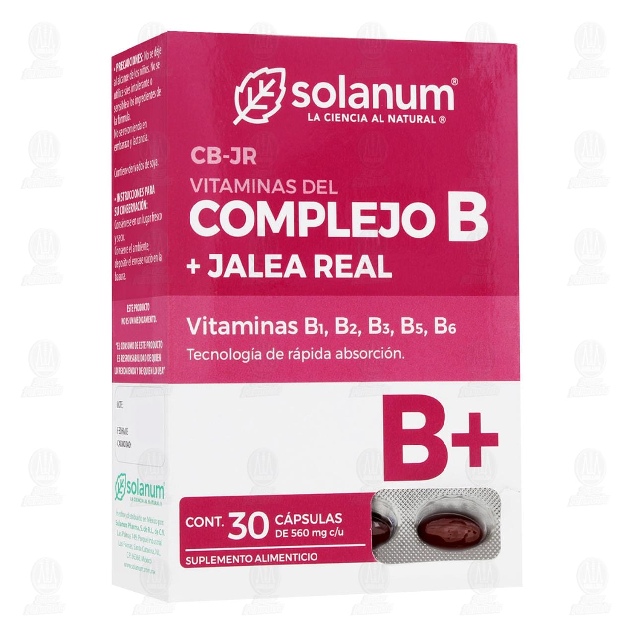 Complejo B Solanum, 30 C&aacute;psulas.