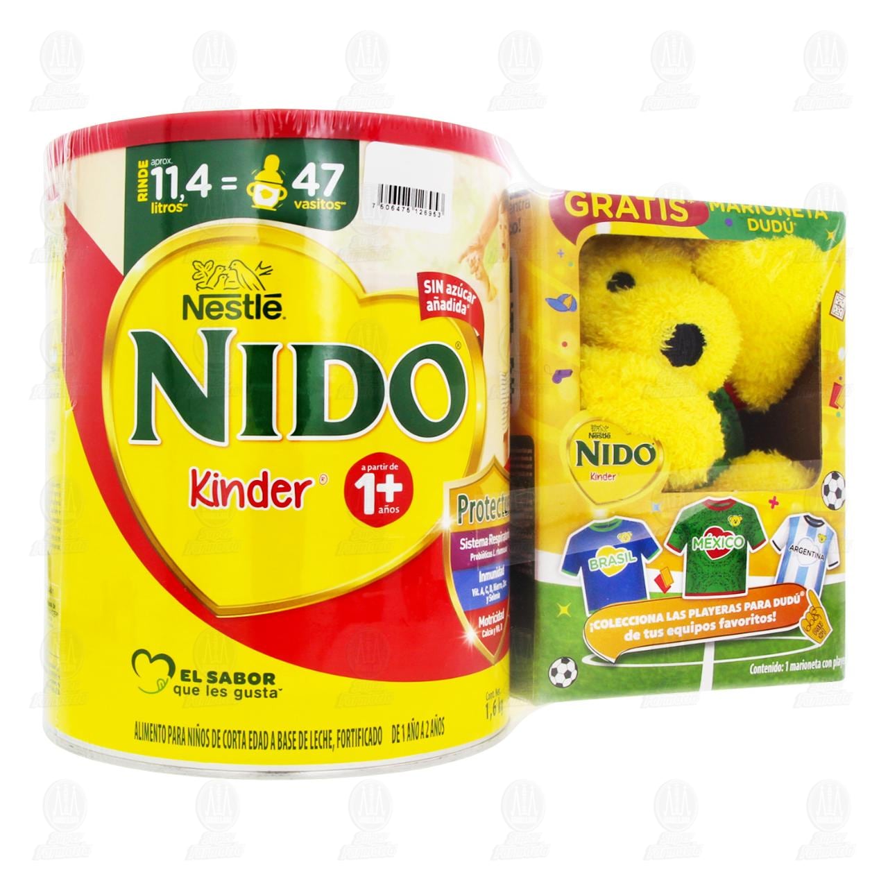 Pack Nido Kinder 1+ 1.6 kg + Marioneta Dud&uacute; de Regalo, 2 pzas. image number 0
