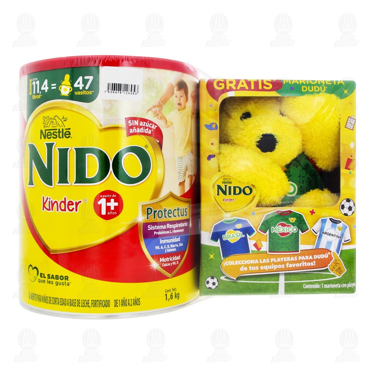 Pack Nido Kinder 1+ 1.6 kg + Marioneta Dud&uacute; de Regalo, 2 pzas. image number 1