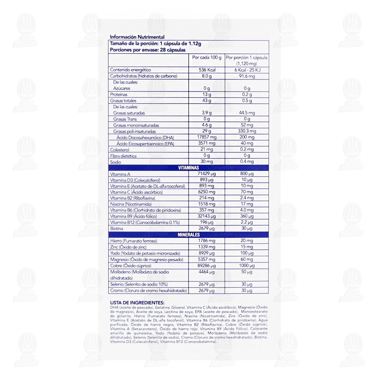 Elevit 2 Omegas Multivitam&iacute;nico para el Embarazo, 28 C&aacute;psulas. image number 2