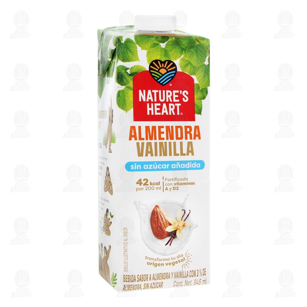 Bebida Nature's Heart de Almendra y Vainilla Sin Az&uacute;car, 946 ml. image number 0