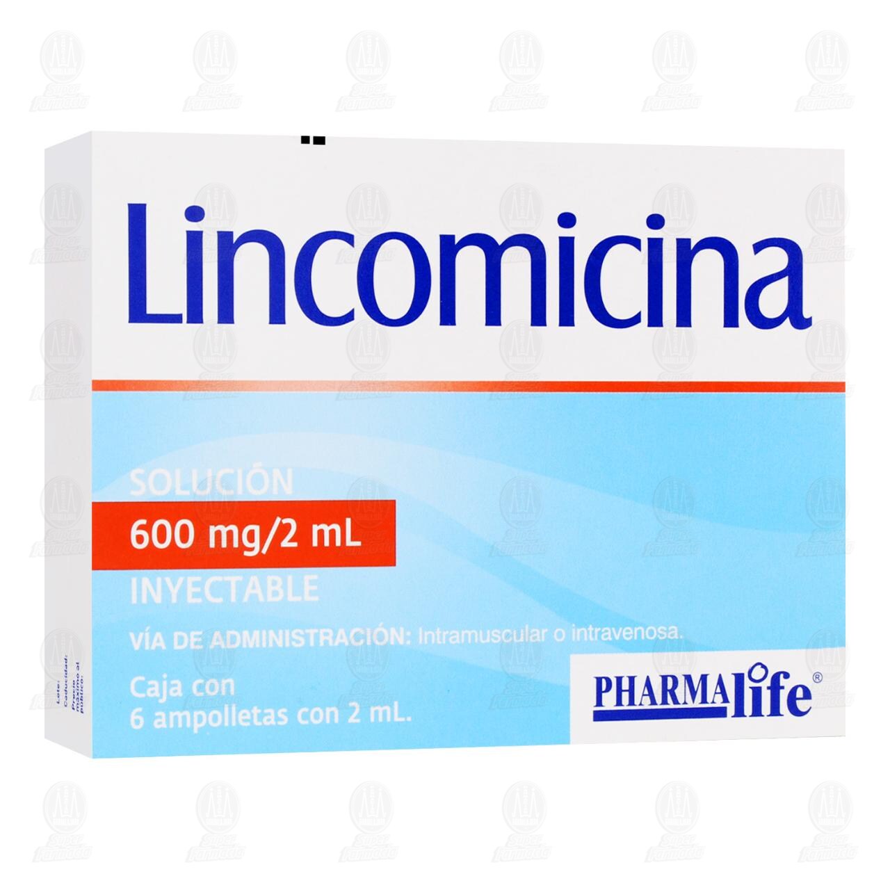 Lincomicina 600mg/2ml, 6 Ampolletas de 2ml c/u. image number 0