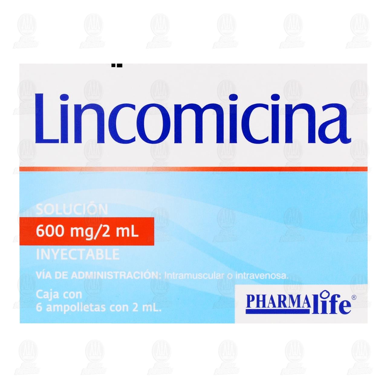 Lincomicina 600mg/2ml, 6 Ampolletas de 2ml c/u. image number 1