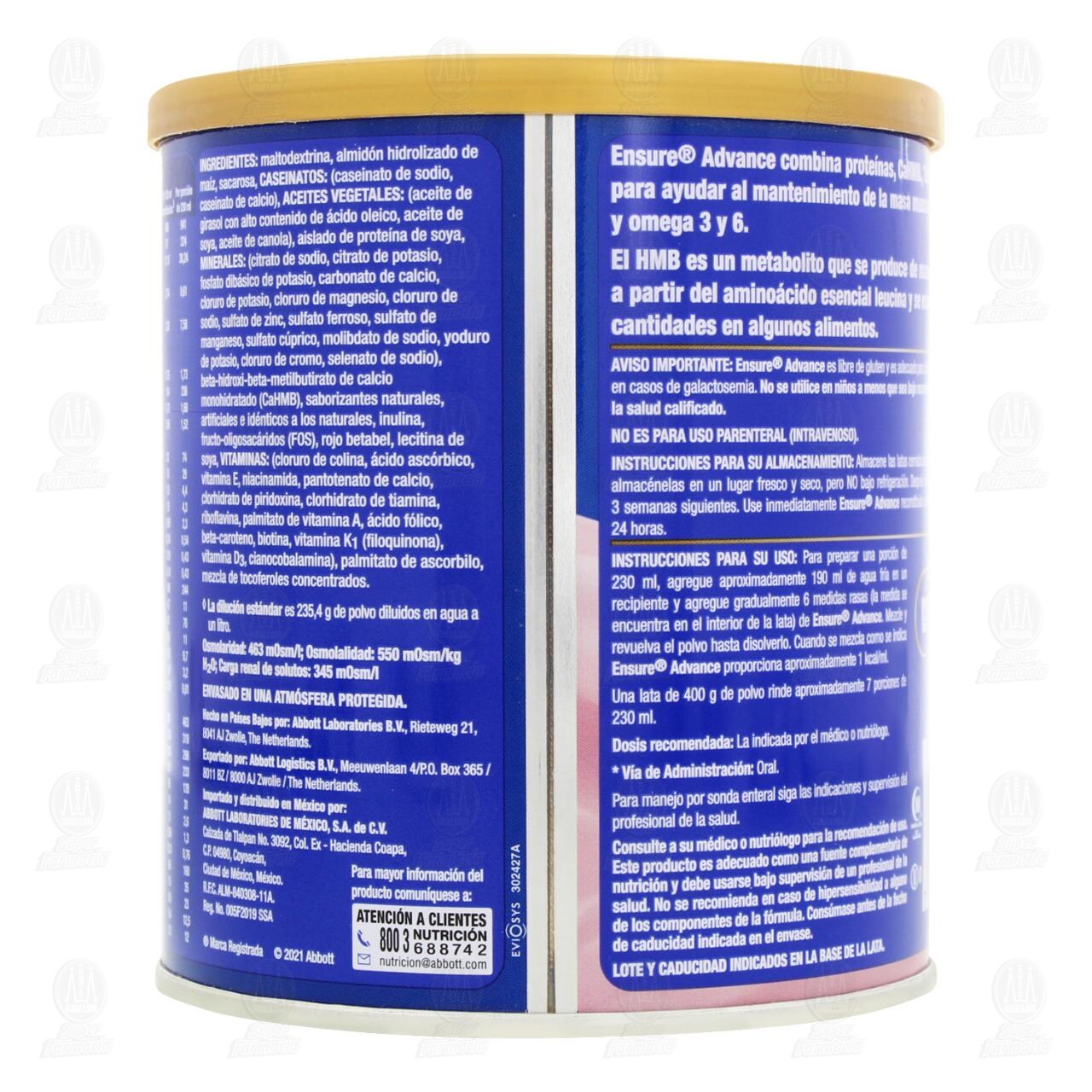 Ensure Advance en Polvo Sabor a Fresa, 400 gr. image number 2