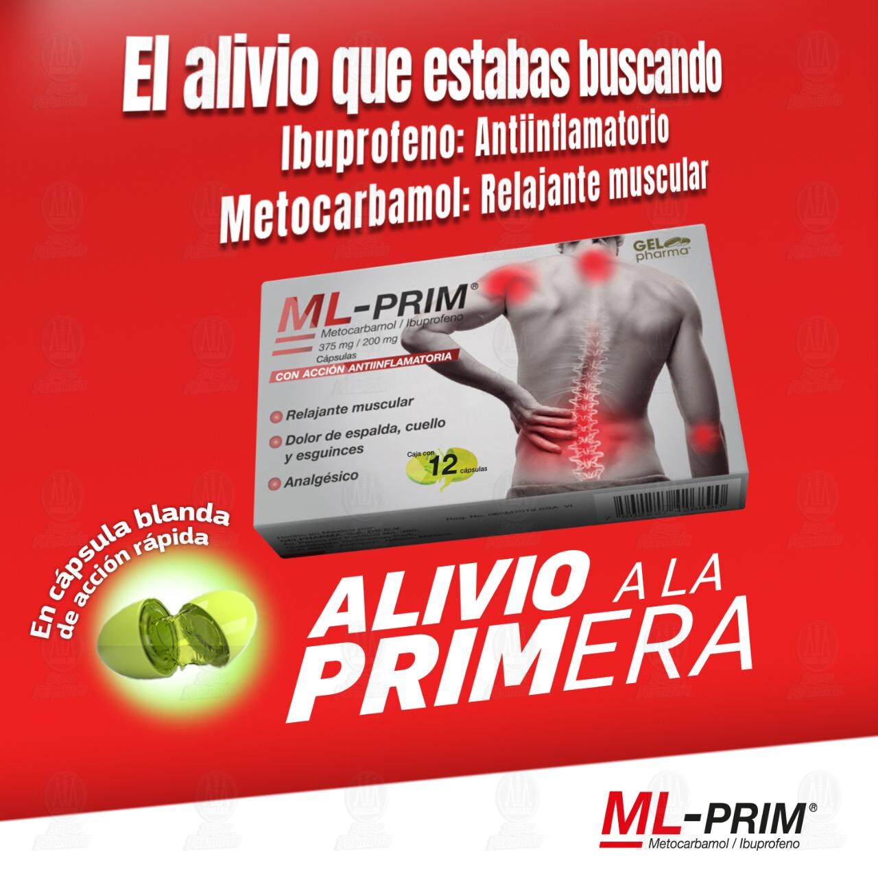 ML- PRIM 375mg/200mg, 12 Cápsulas. image number 4