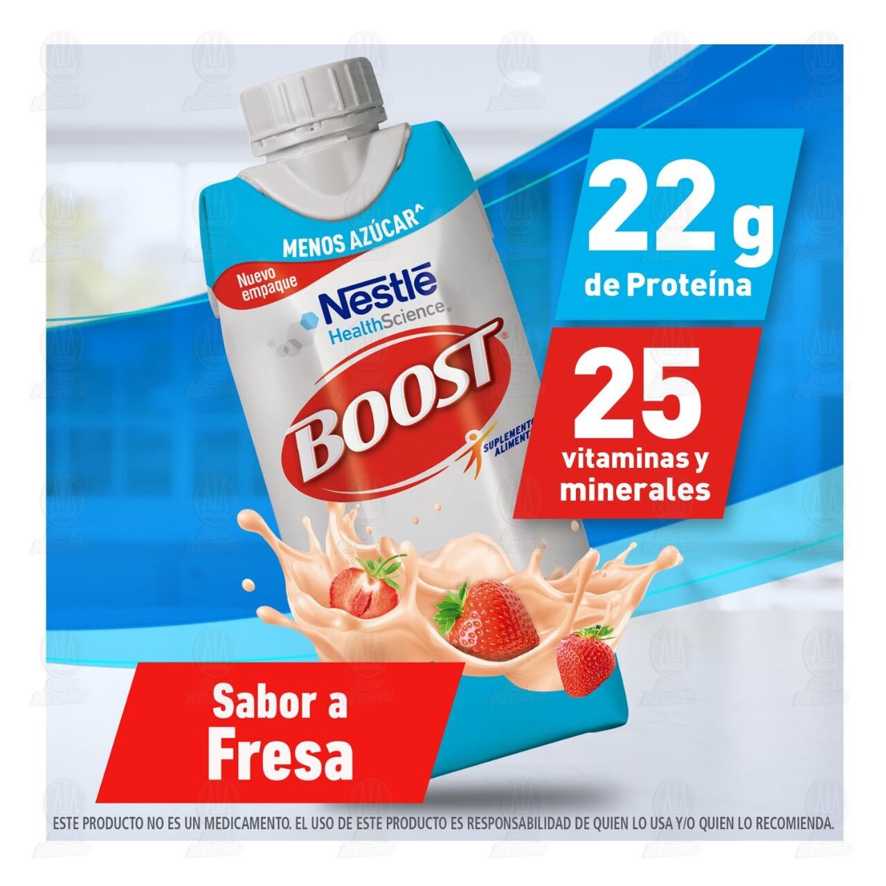 Suplemento Alimenticio Boost Menos Azúcar Sabor a Fresa, 330 ml. image number 4
