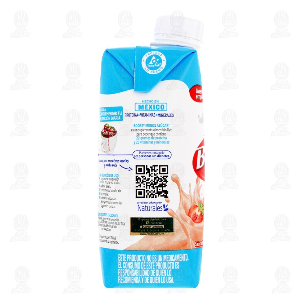 Suplemento Alimenticio Boost Menos Azúcar Sabor a Fresa, 330 ml. image number 2