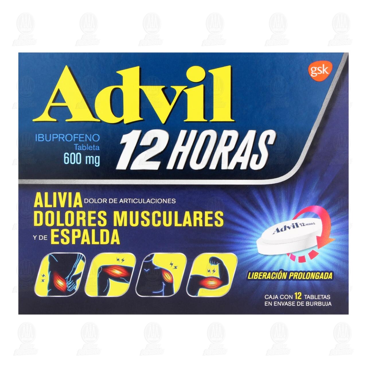 Advil 12 Horas 600 mg, 12 Tabletas. image number 1
