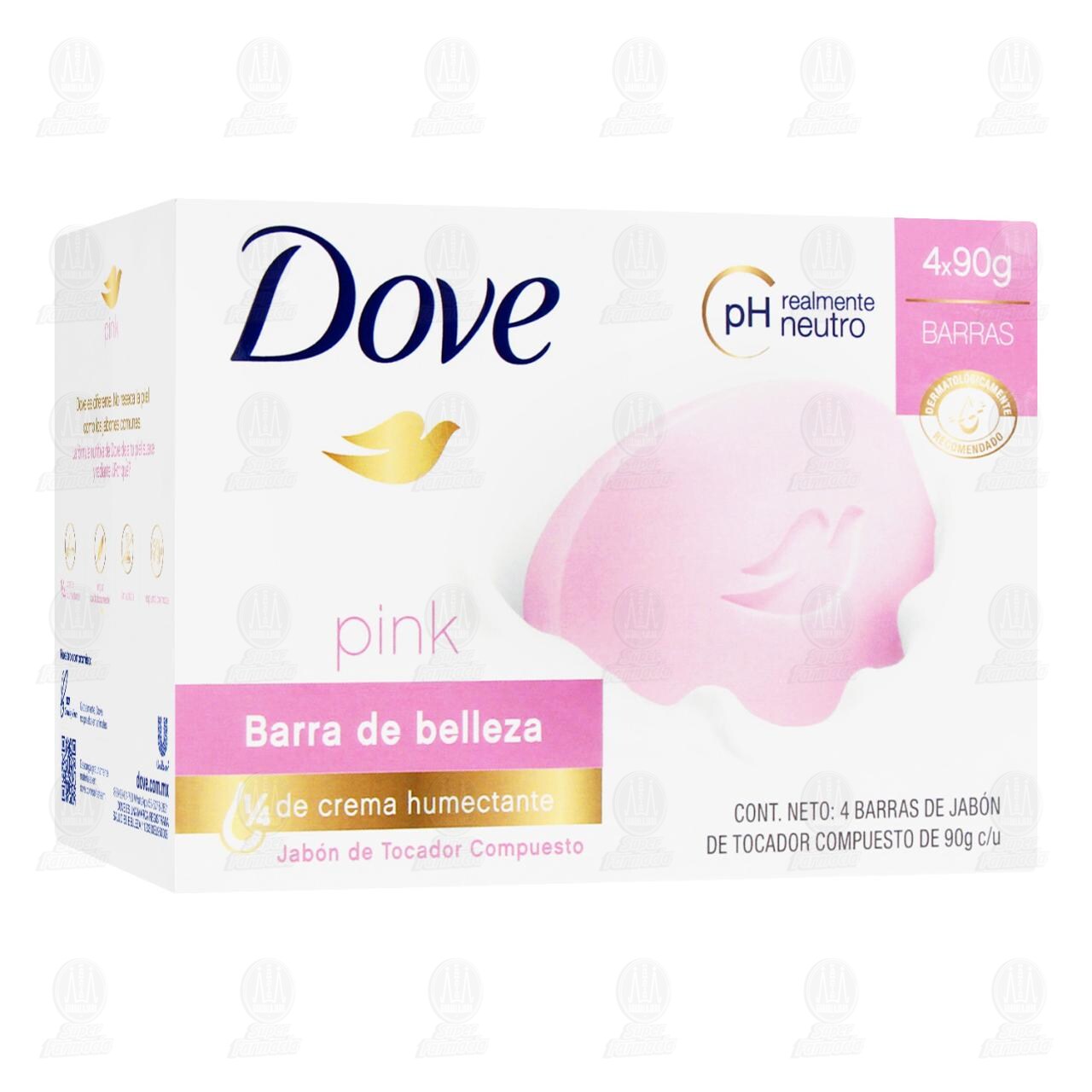 Pack de Jab&oacute;n Dove Pink, 4 pzas de 90 gr c/u.