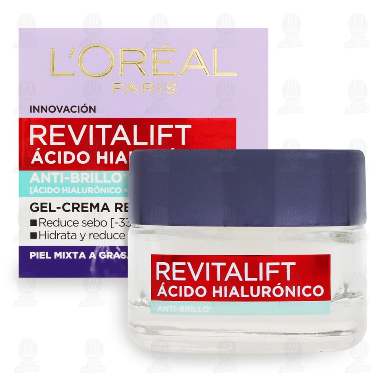 Crema Facial L&acute;Oreal Revitalift &Aacute;cido Hialur&oacute;nico Anti-Brillo, 50 ml. image number 3