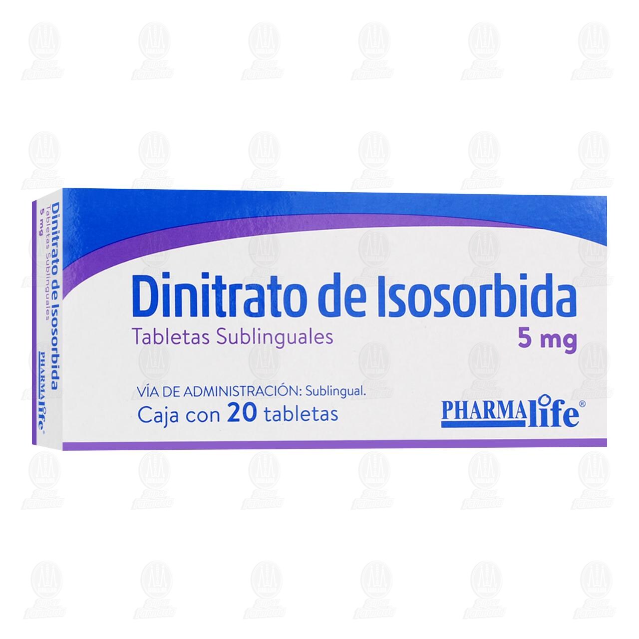 Dinitrato de Isosorbida 5 mg, 20 Tabletas Pharmalife. image number 0