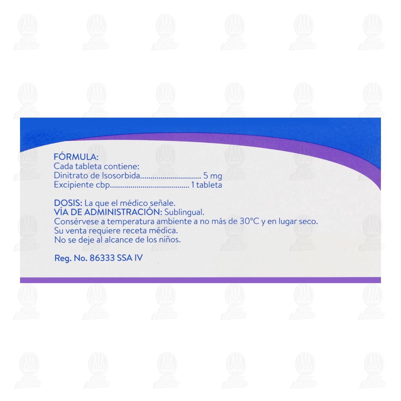 Dinitrato de Isosorbida 5 mg, 20 Tabletas Pharmalife. image number 2