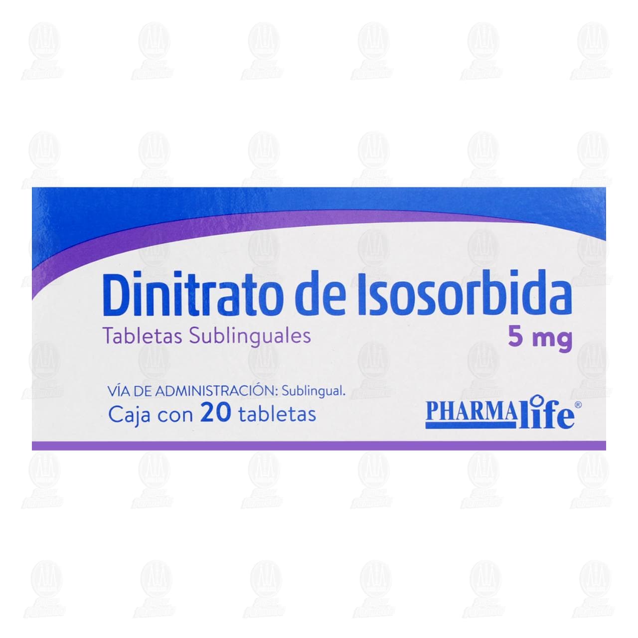 Dinitrato de Isosorbida 5 mg, 20 Tabletas Pharmalife. image number 1