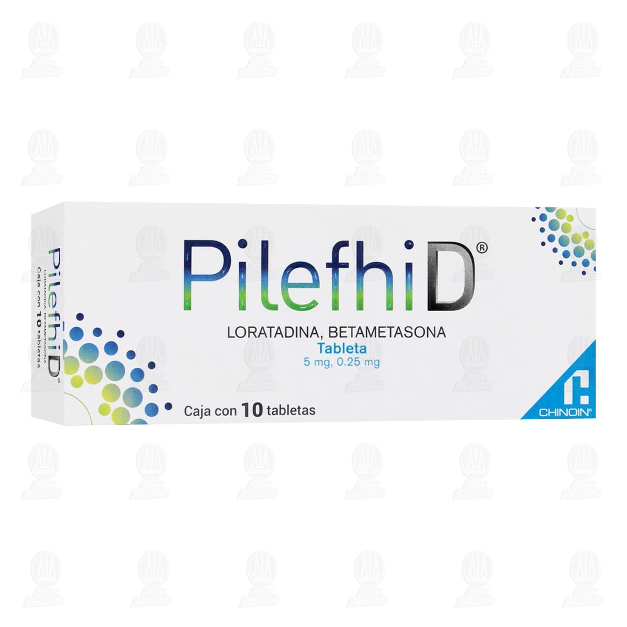 Imagen para Pilefhi D 5 mg/ 0.25 mg, 10 Tabletas.