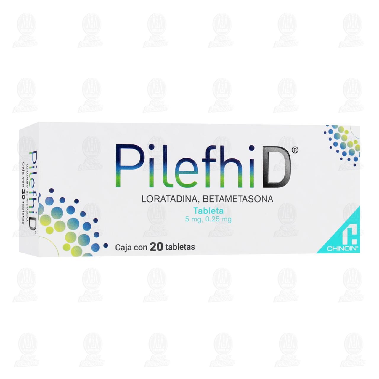 Pilefhi D 5mg/0.25mg, 20 Tabletas. image number 0