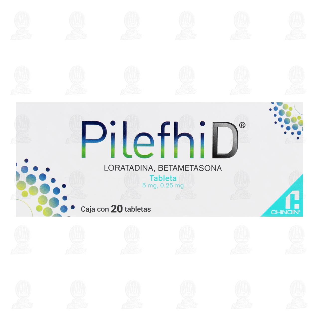 Pilefhi D 5mg/0.25mg, 20 Tabletas. image number 1