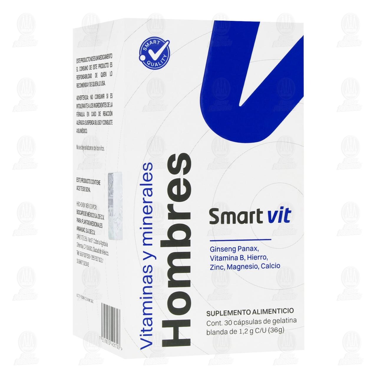 Smart Vit Hombres Suplemento Alimenticio 36 gr, 30 C&aacute;psulas. image number 0