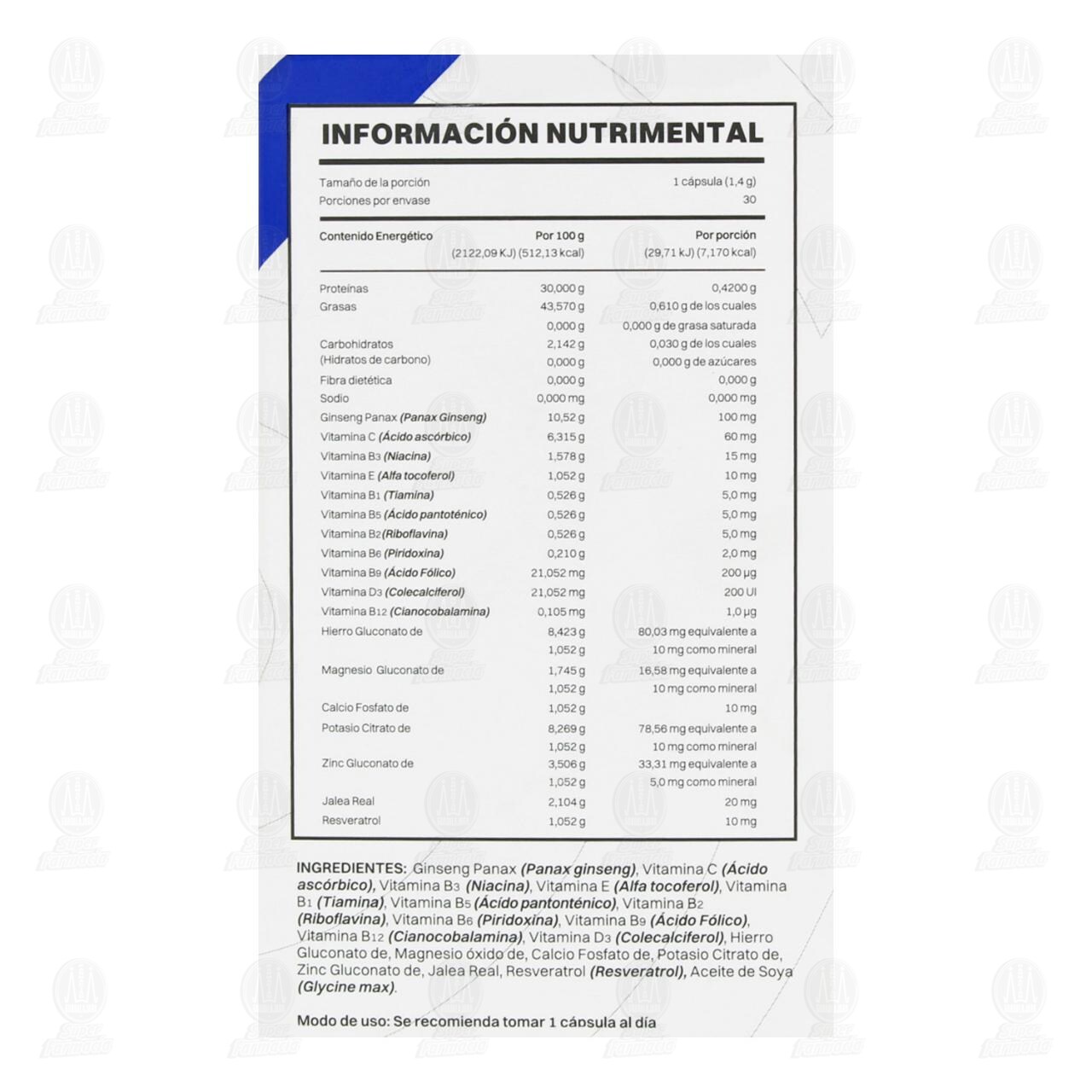 Smart Vit Hombres Suplemento Alimenticio 36 gr, 30 C&aacute;psulas. image number 2