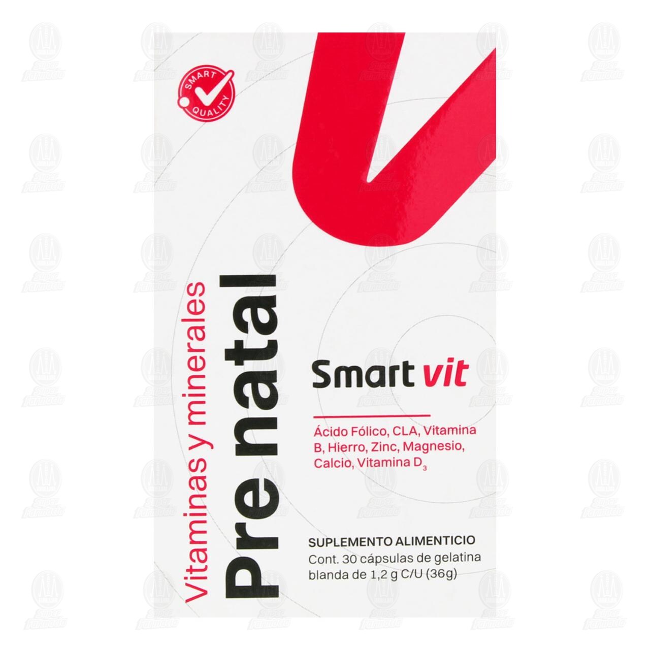 Smart Vit Pre Natal Suplemento Alimenticio 36 gr, 30 C&aacute;psulas. image number 1