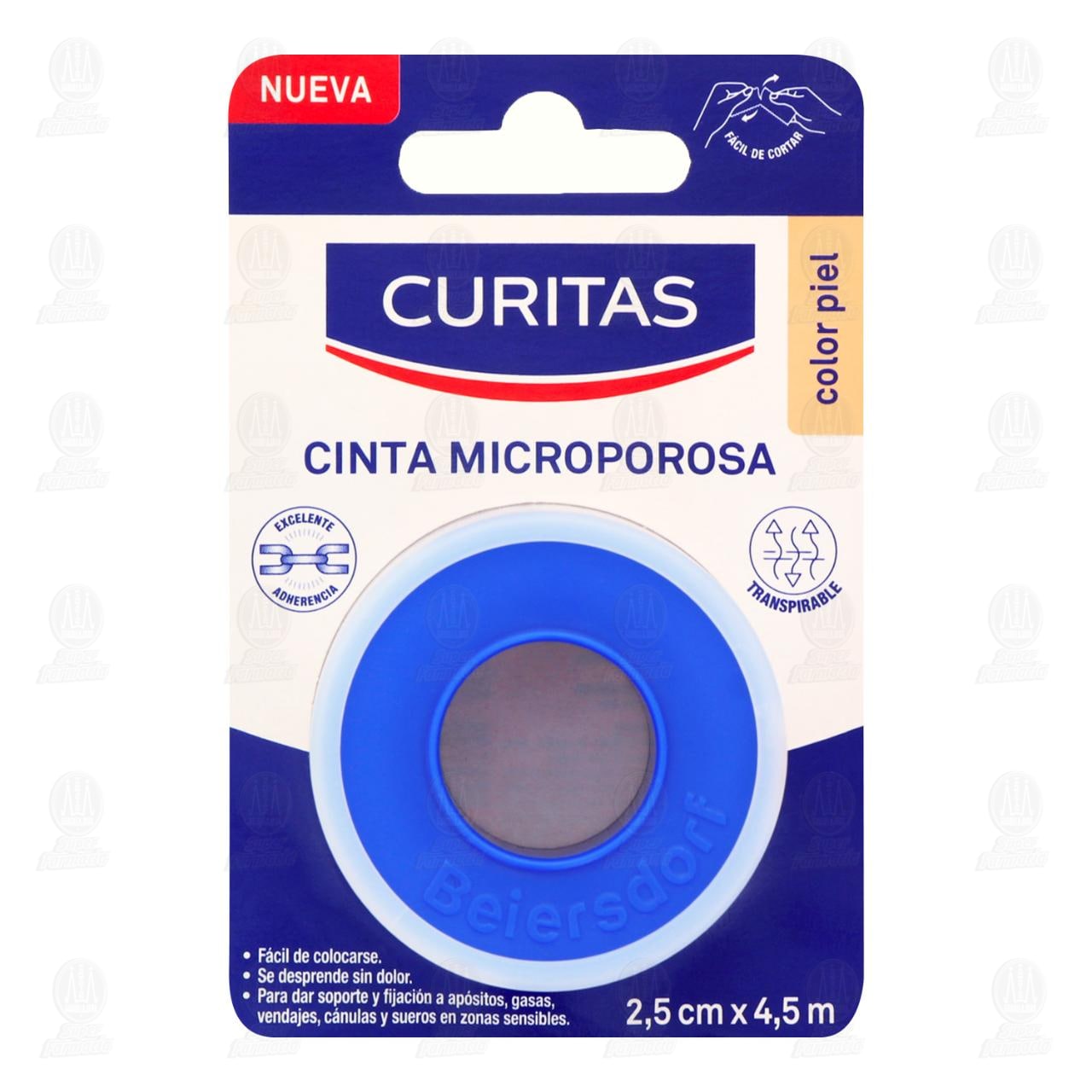 Imagen para Cinta Microporosa Curitas Color Piel 2.5 cm x 4.5 m 1pz