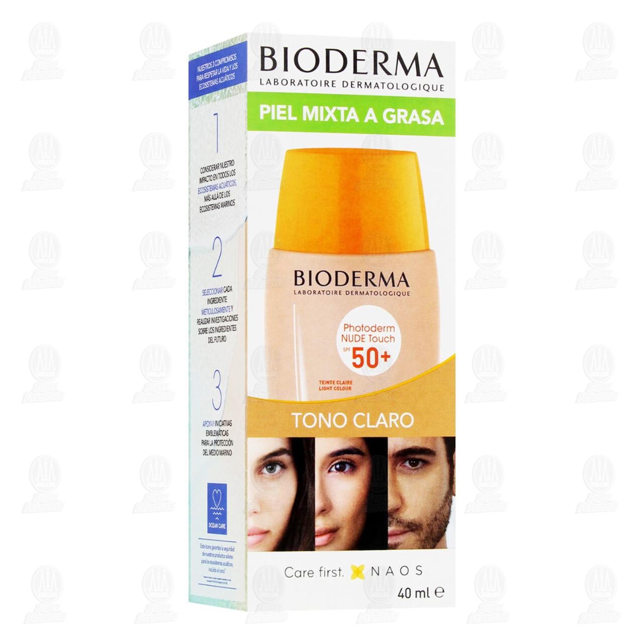 Protector Solar Photoderm Nude Touch FPS 50+ Tono Claro, 40 ml.