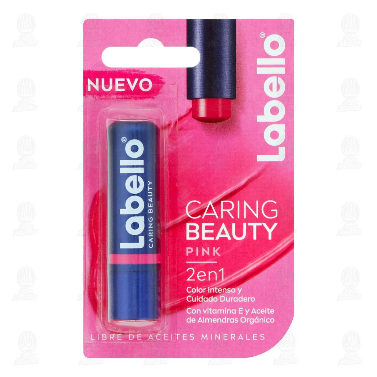 Balsamo Labello 2 en 1 Caring Beauty Pink, 4.8 gr. image number 0