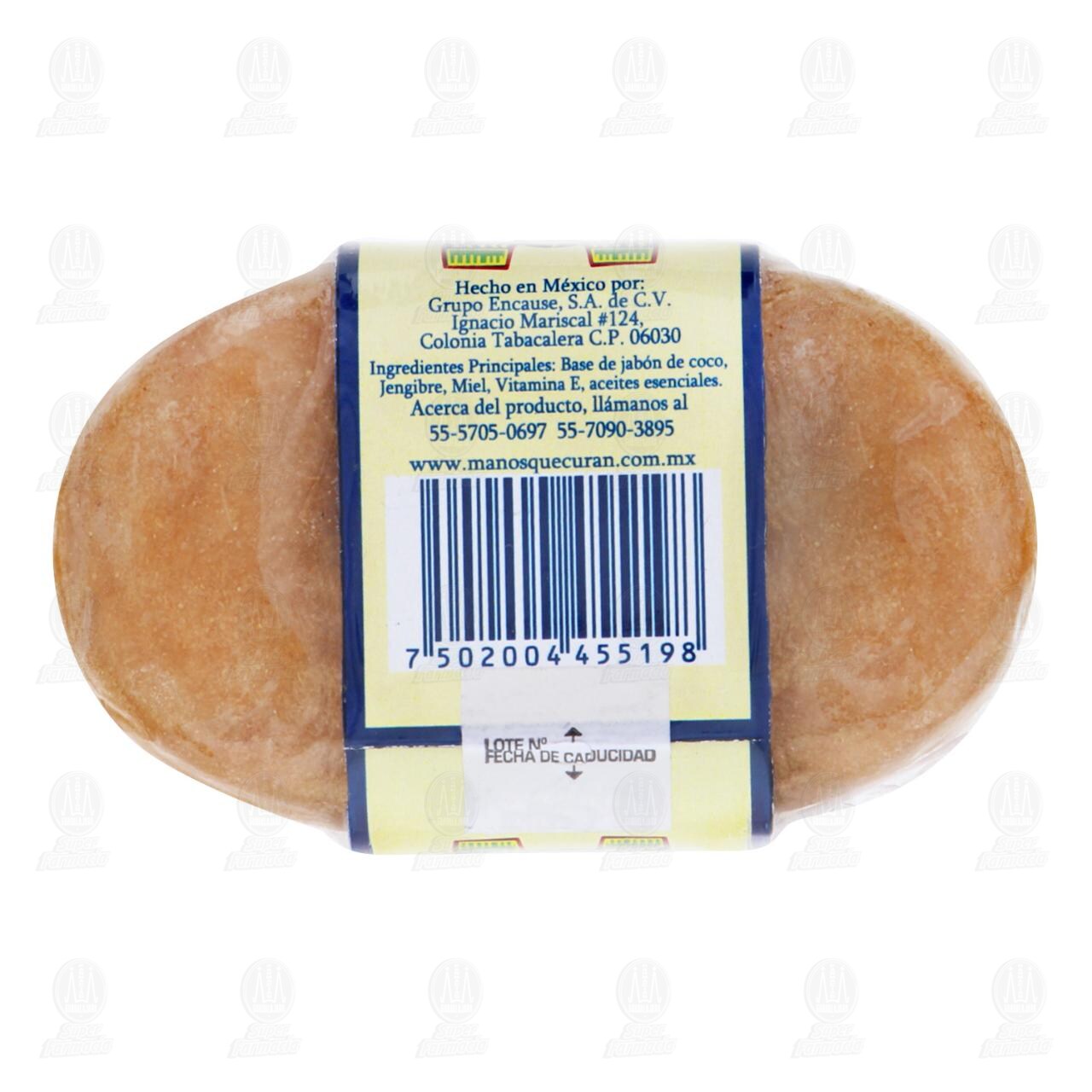 Jab&oacute;n Org&aacute;nico Manos que Curan Jengibre y Miel, 100 gr. image number 1