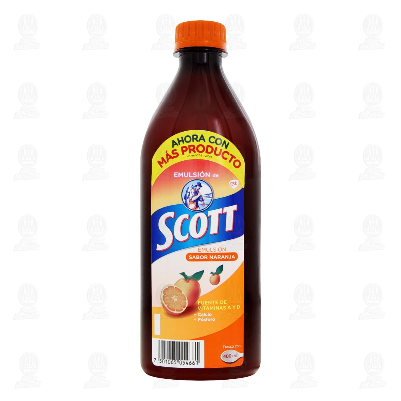 Emulsión de Scott Multivitamínico Sabor Naranja, 400 ml. image number 1