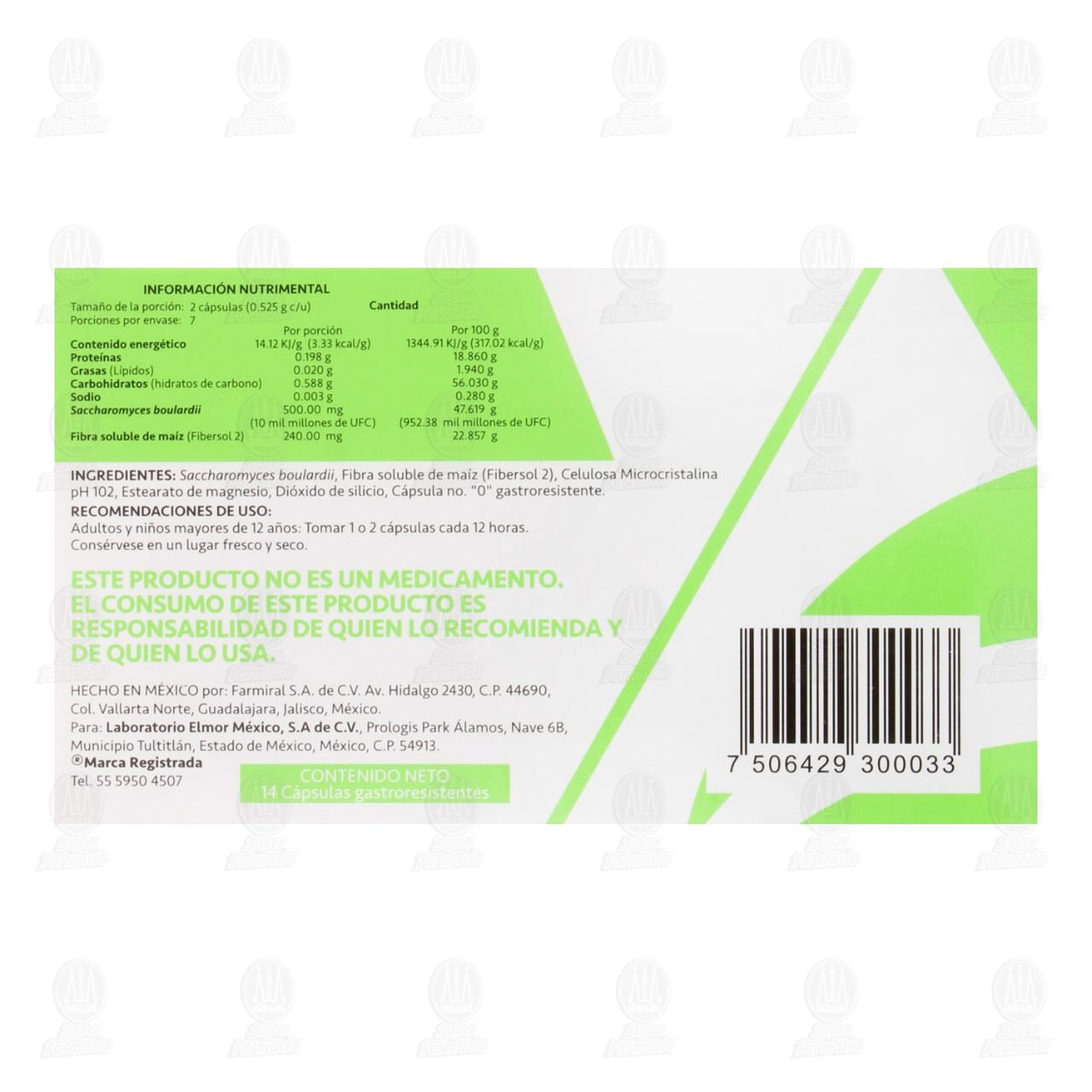 Enzimas Digestivas Flos-Pro 250 mg, 14 Cápsulas. image number 2