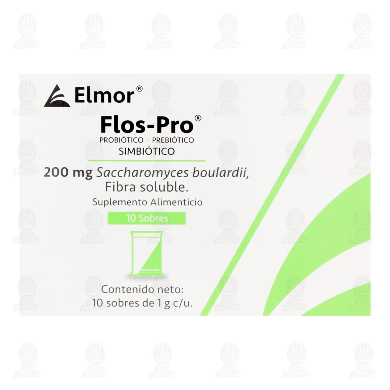 Enzimas Digestivas Flos-Pro Probi&oacute;tico + Prebi&oacute;tico Simbi&oacute;tico, 10 sobres de 1 mg c/u. image number 1
