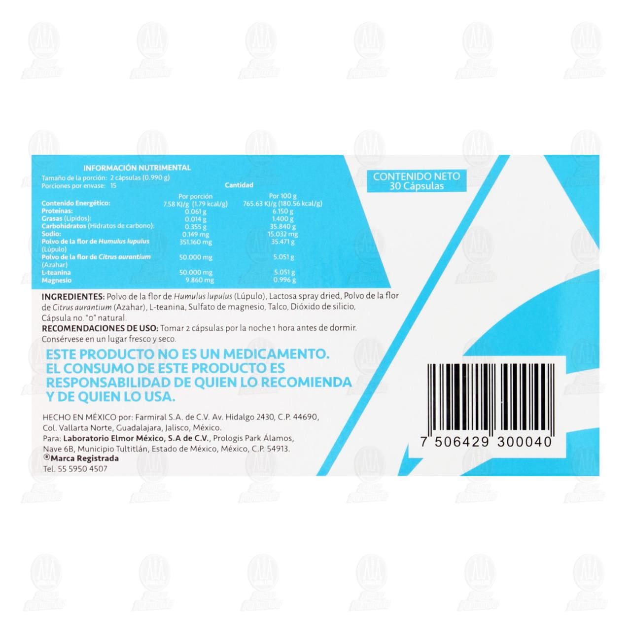 Remnural Sedante, 30 C&aacute;psulas. image number 2