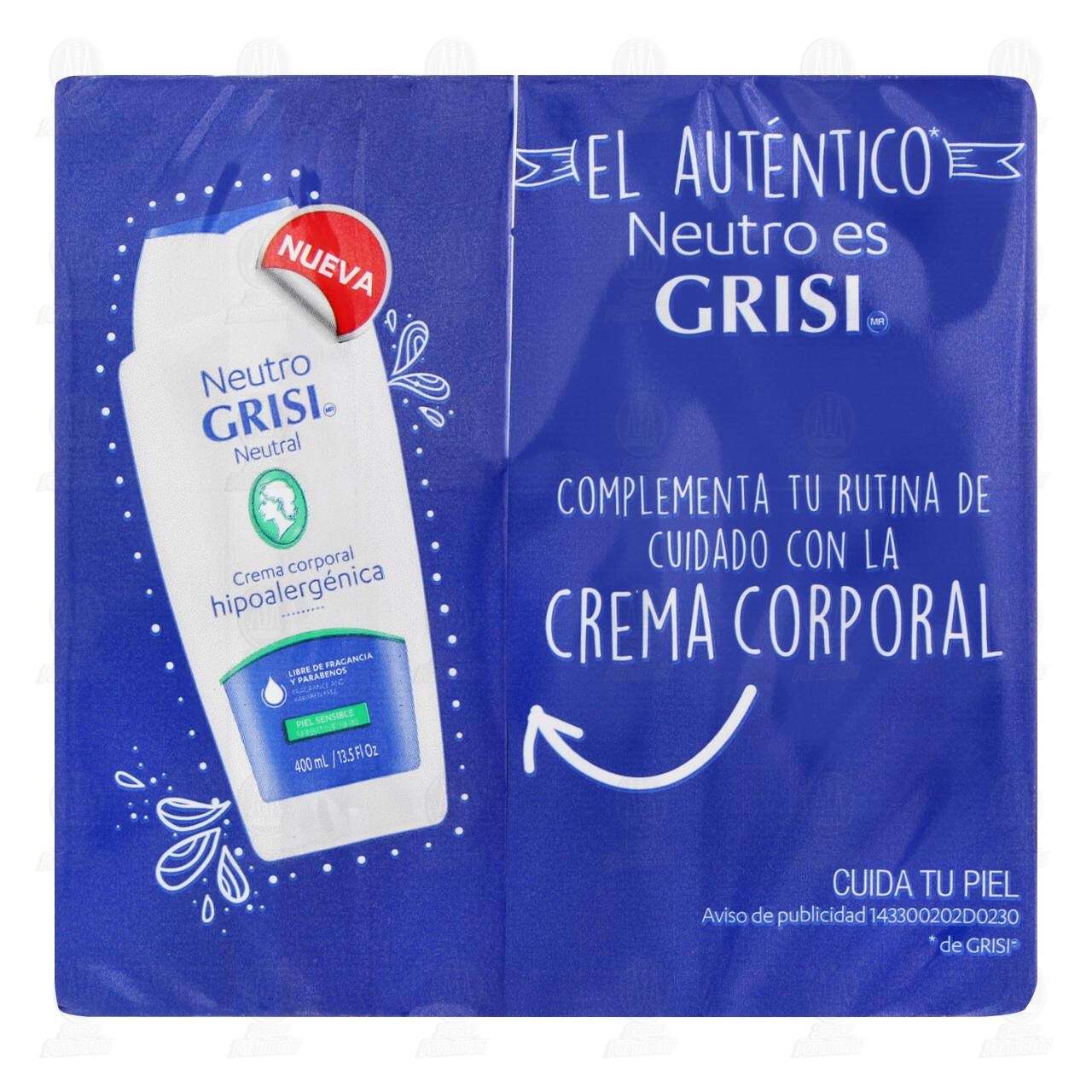 Pack Jab&oacute;n Neutro Grisi Hipoalerg&eacute;nico, 3 pzas. de 150 gr. c/u. image number 2