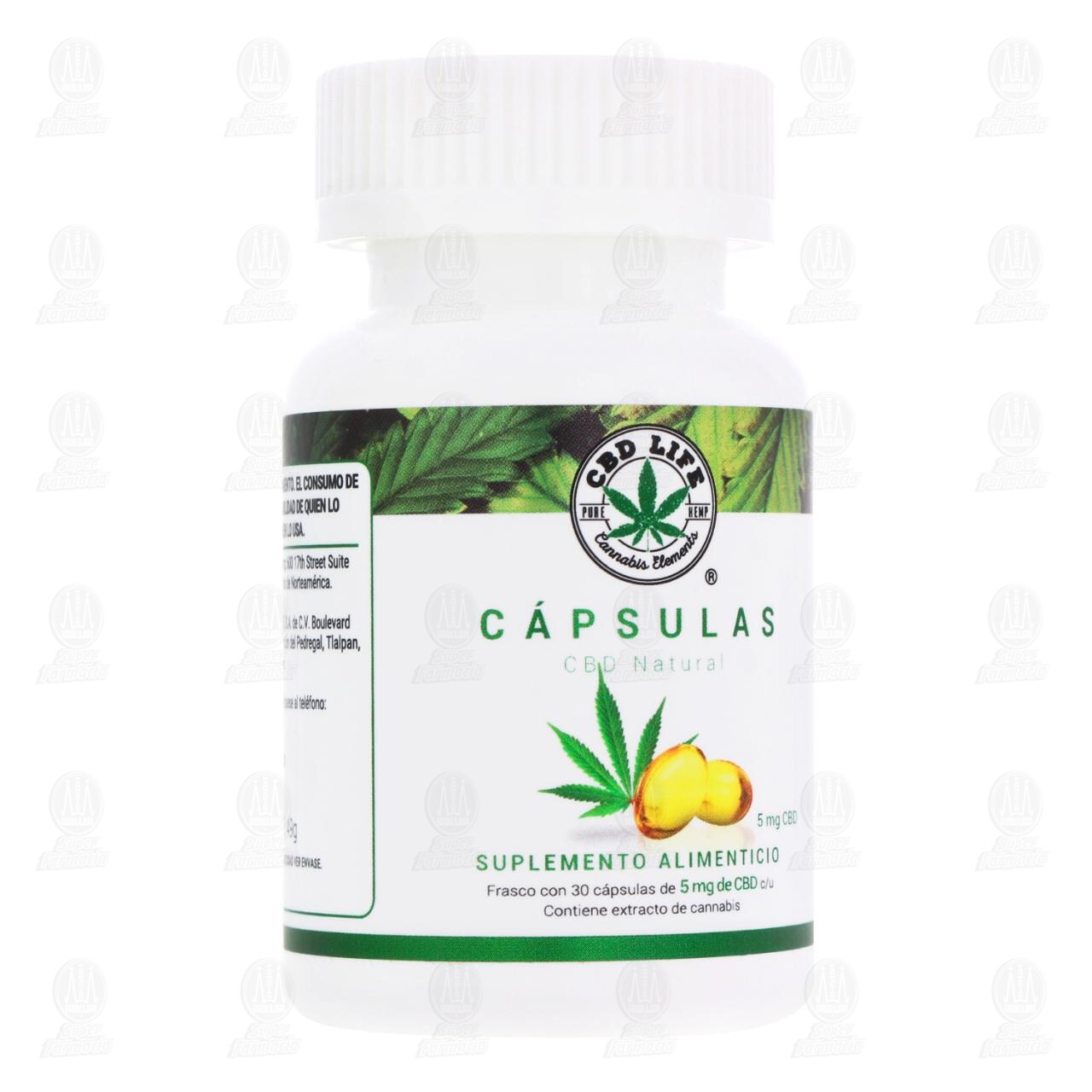 C&aacute;psulas CBD Natural Suplemento Alimenticio 5 mg, 30 C&aacute;psulas. image number 0