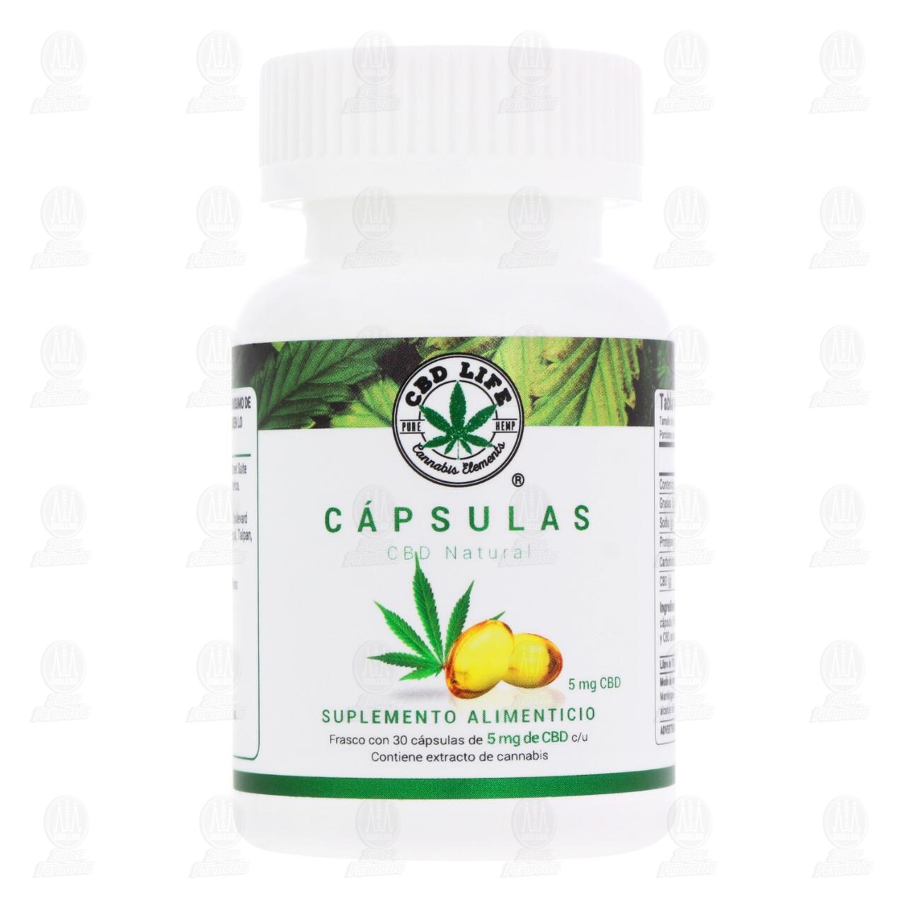 C&aacute;psulas CBD Natural Suplemento Alimenticio 5 mg, 30 C&aacute;psulas. image number 1