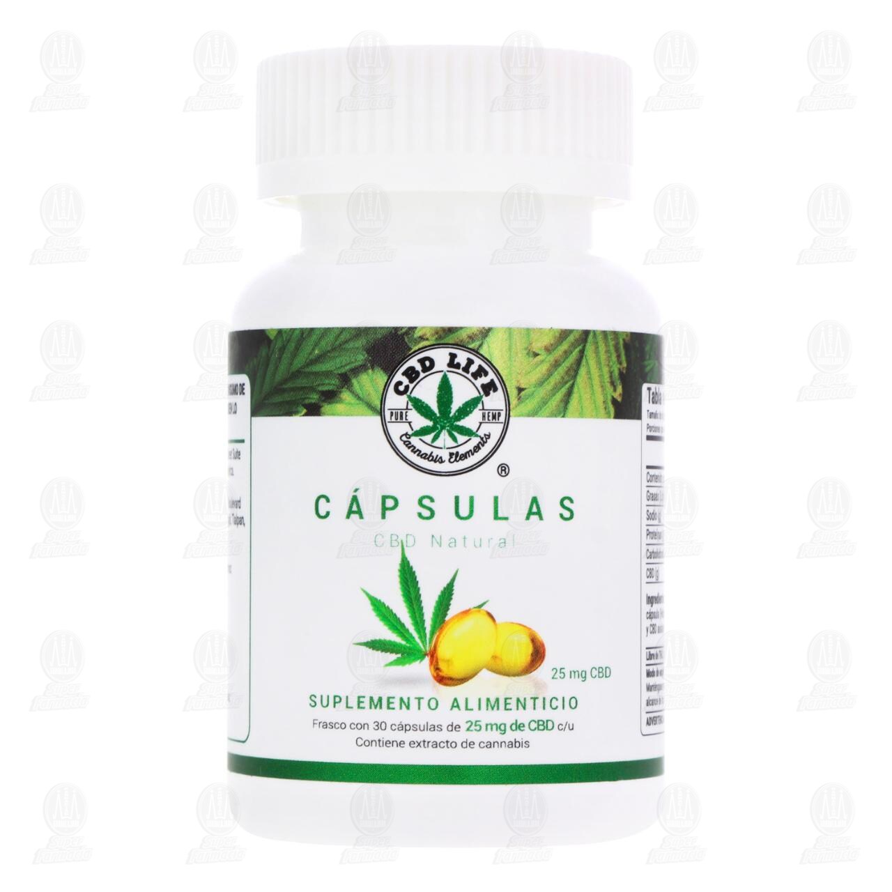 C&aacute;psulas CBD Natural Suplemento Alimenticio 25 mg, 30 C&aacute;psulas. image number 1