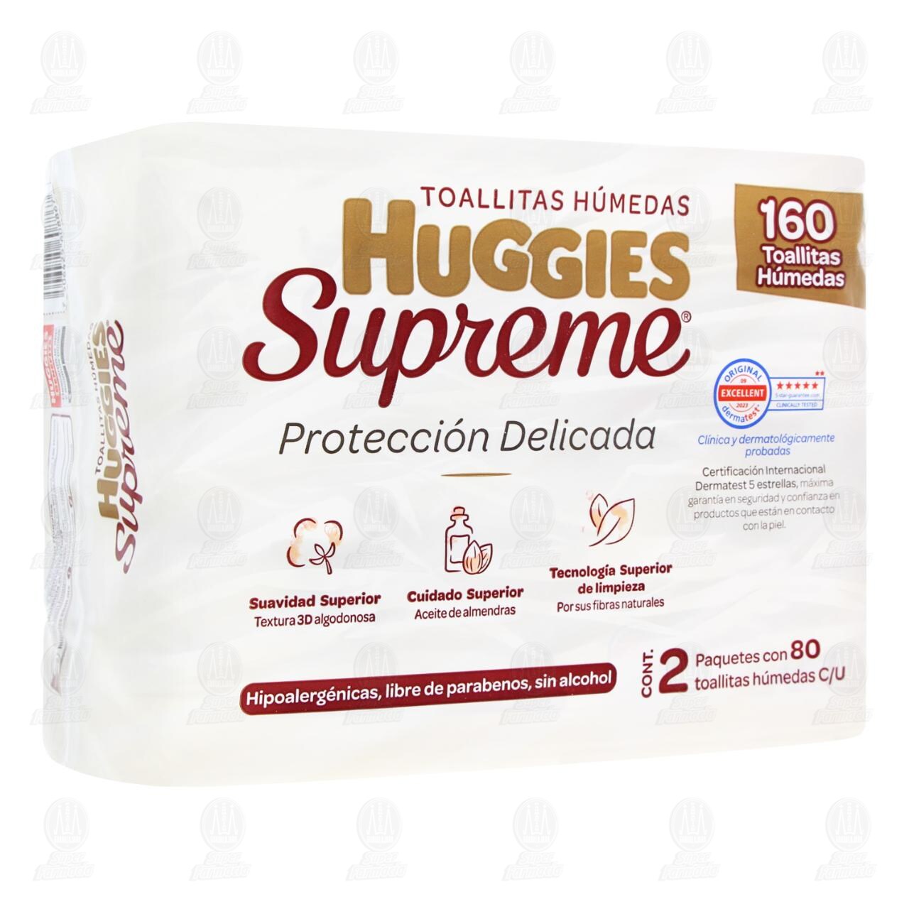 Pack Toallitas Húmedas Huggies Supreme Protección Delicada, 2 pzas con 80 Toallitas C/U. image number 0