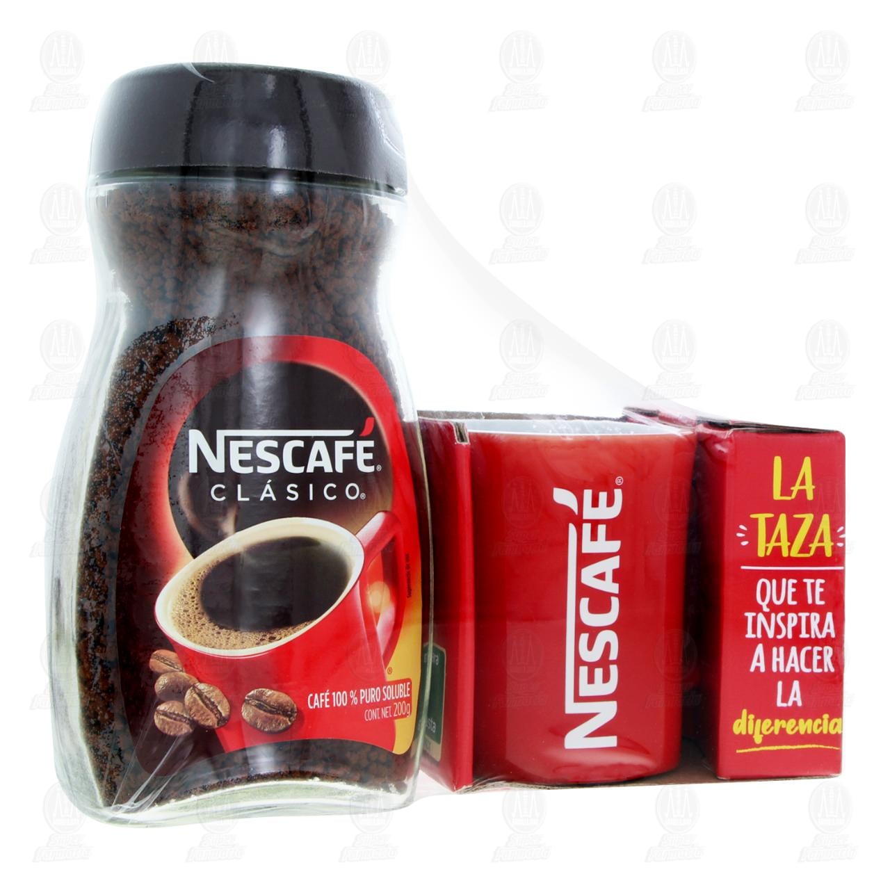 Imagen para Pack Café Nescafé Soluble Clásico + 1 Taza Roja, 2 pzas.
