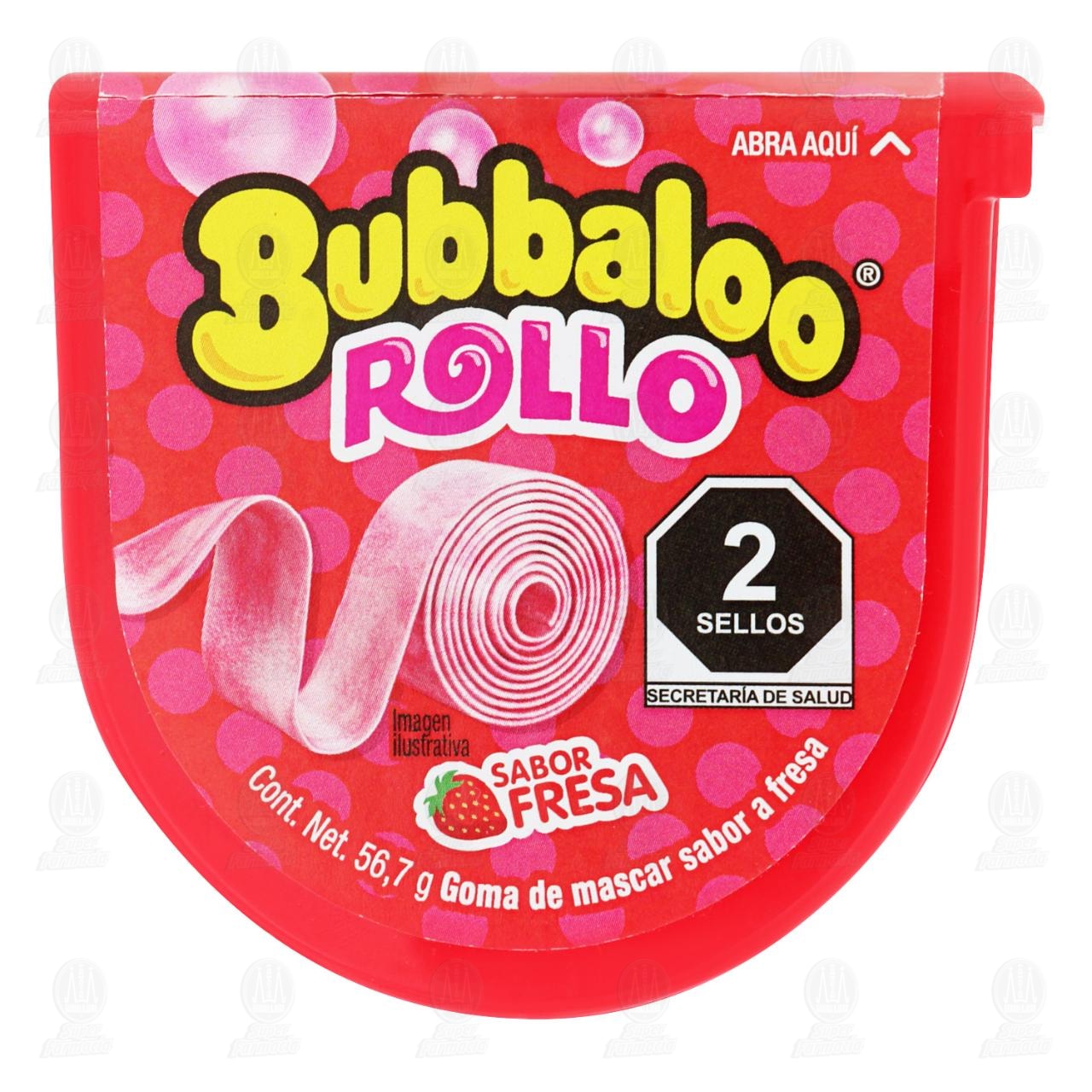 Imagen para Goma de Mascar Bubbaloo Rollo Sabor a Fresa, 56.7 gr.