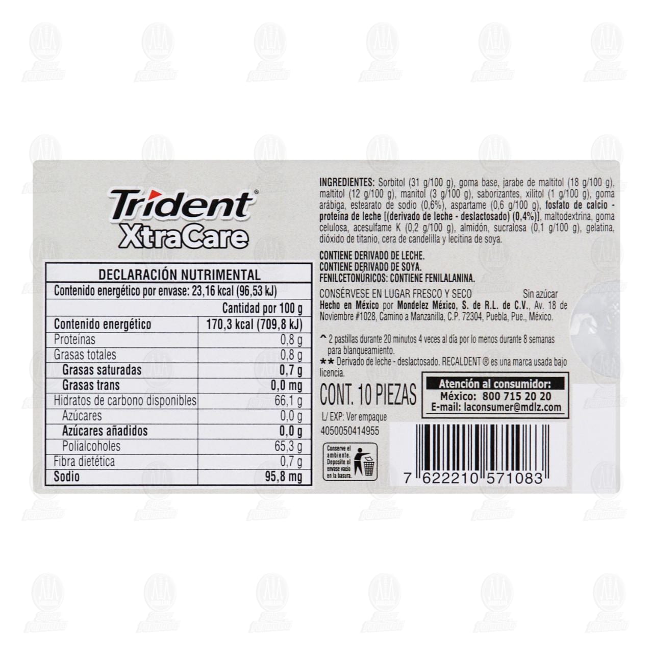 Goma de Mascar Trident Xtra Care Extra Strong, 13.6 gr. image number 1