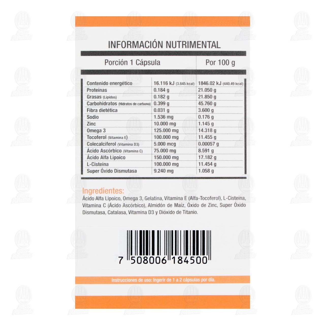 Lera Co Suplemento Alimenticio 873 mg, 30 C&aacute;psulas. image number 2