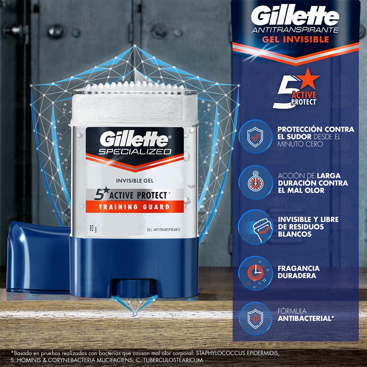Pack  Antitranspirante Gillette Specialized Training Guard en Gel, 2 pzas de 82 gr c/u. image number 3